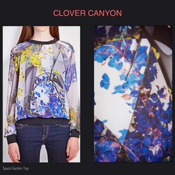 CLOVER CANYON Space Garden Chiffon Top - Picture 1 of 14